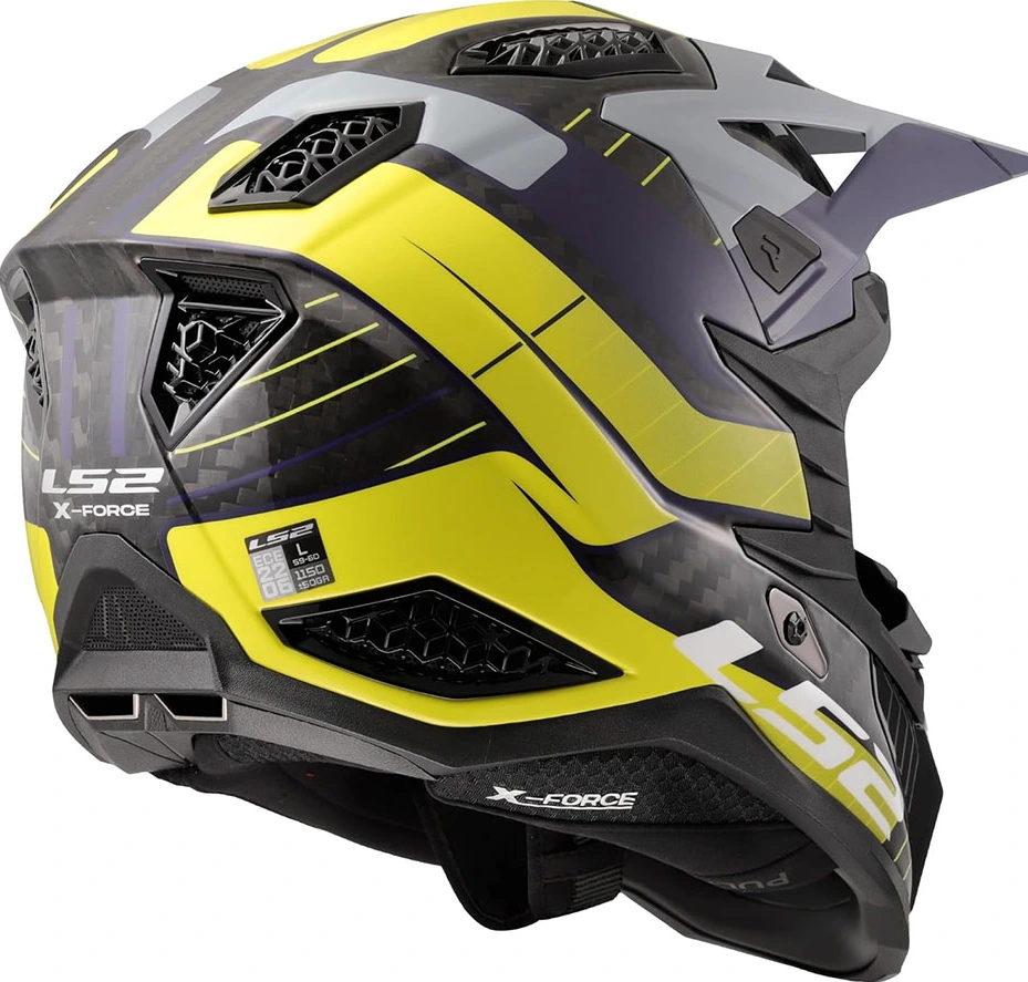 LS2 MX703 C X-FORCE GALUO Helmet - Grey H-V Yellow, S