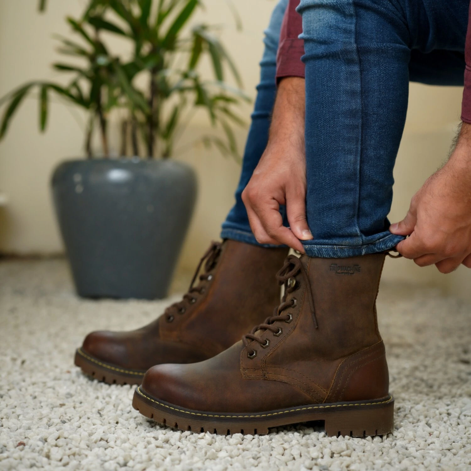 Trip Machine Derby boots, rusty wrangler, 42