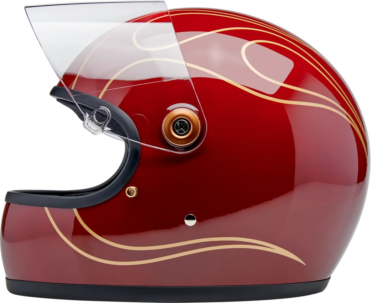 HELMET GRINGO S GLOSS GARNET RED W/ FLAMES SM