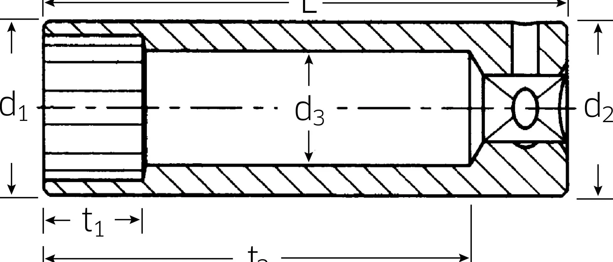 MUCIŅA 1/4" 11MM GARAIS IZPILDĪJUMS