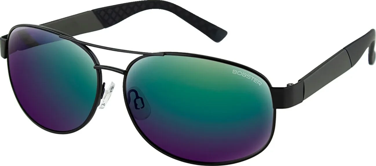SUNGLASSES COMMANDANT CHARCOAL/BLACK W/ GREEN LENS