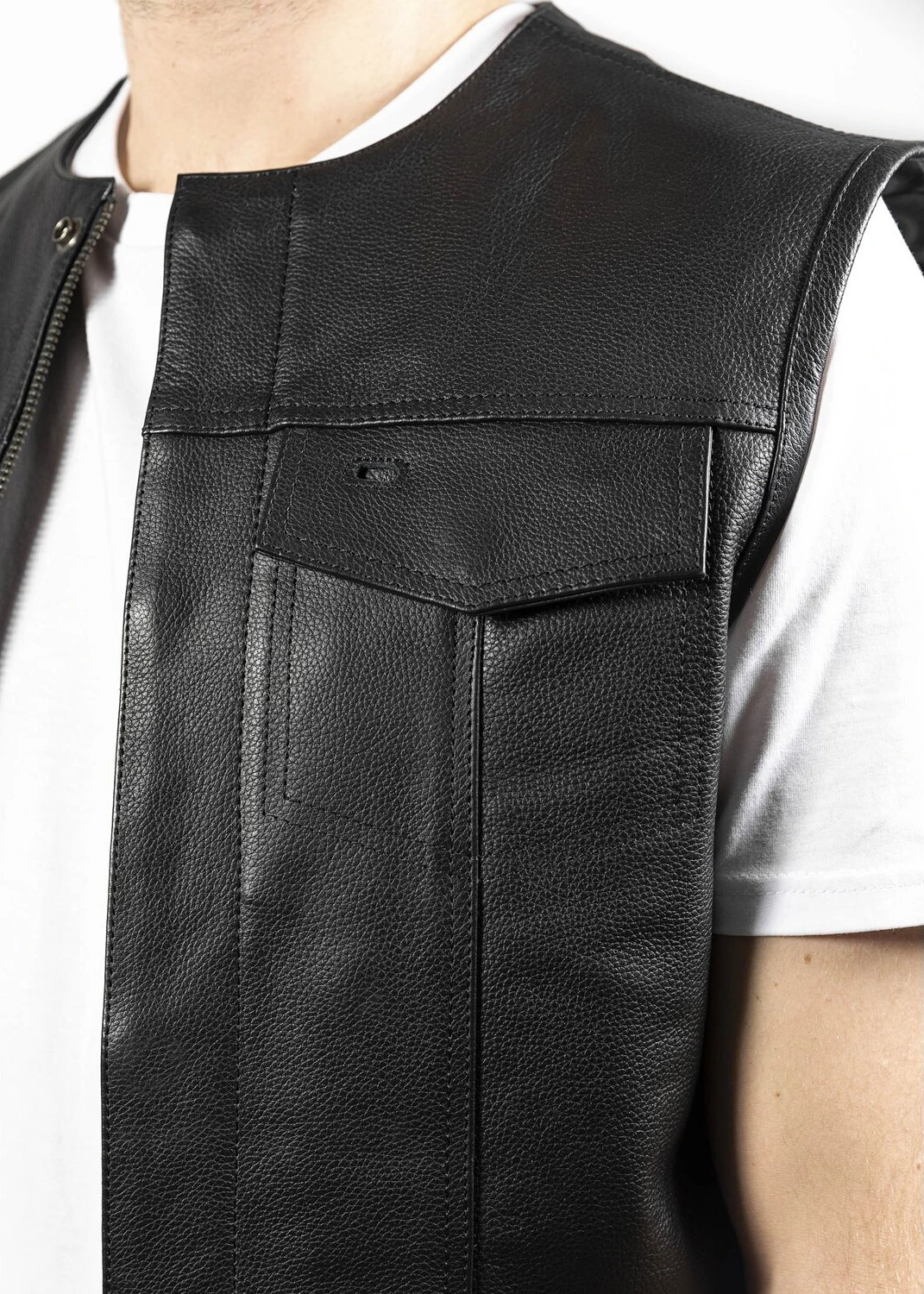 John Doe MC Outlaw leather vest, Black, 5XL
