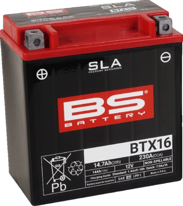 BS Battery BTX16 (FA) SLA - Sealed & Activated