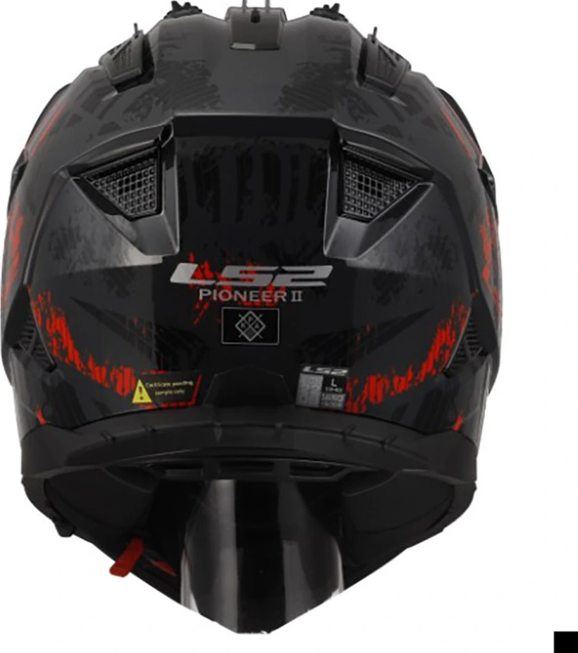 LS2 MX702 PIONEER II CRAZY helmet - XS, Matt Black Red