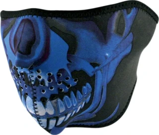 Black, Blue / Chrome Skull / Half-Face Mask