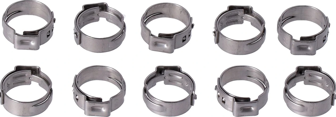 Crimp hose clamp, 5/8 (16.00mm) ID. Stainless