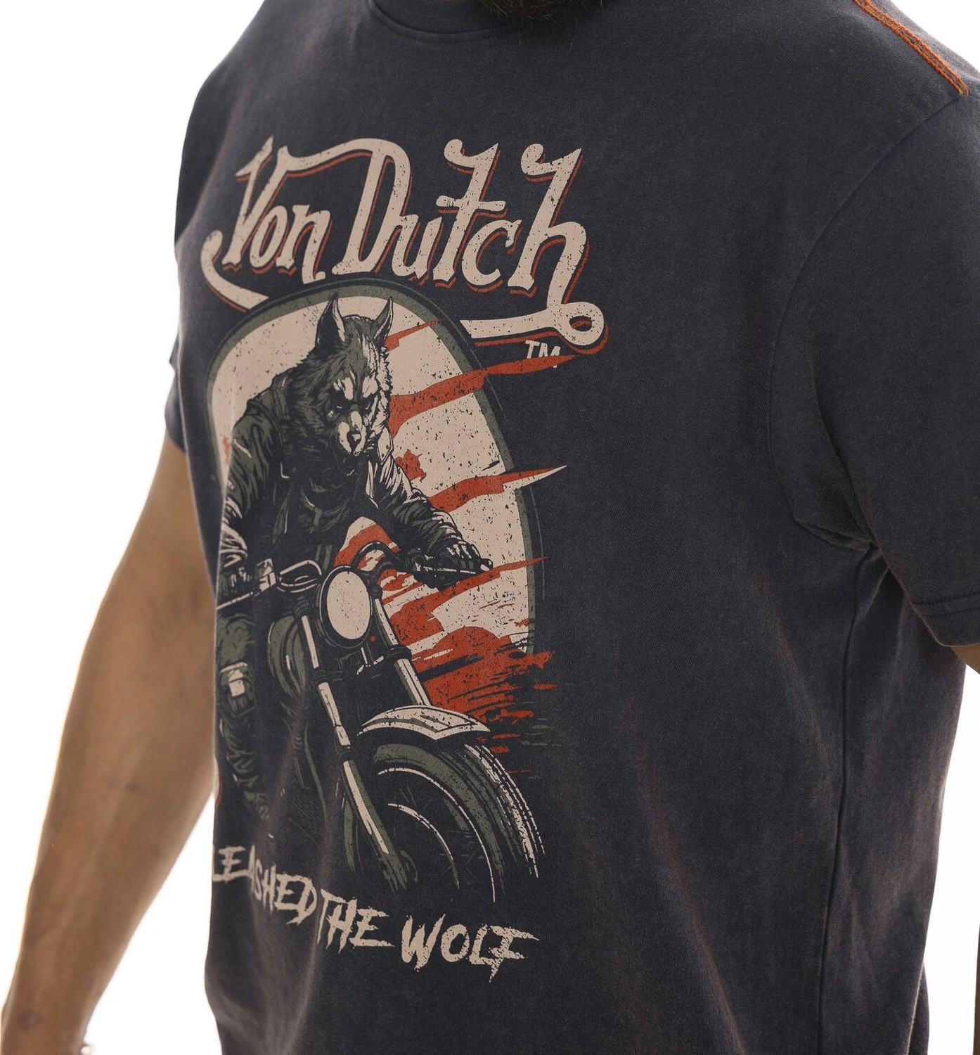Von Dutch Wolfy t-shirt, Navy, S