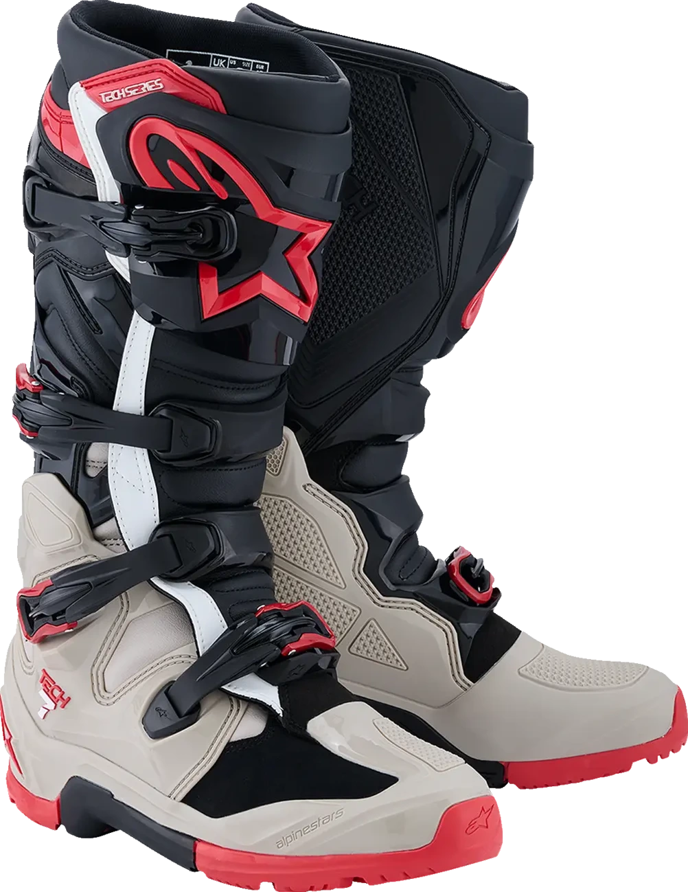 BOOT TECH 7 ENDURO BLK/LT GRAY/BRT RD 7