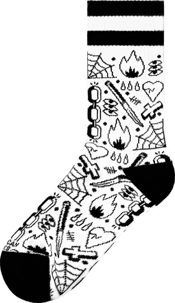 American Socks Broken Chain Mid High socks, White, One size fits most