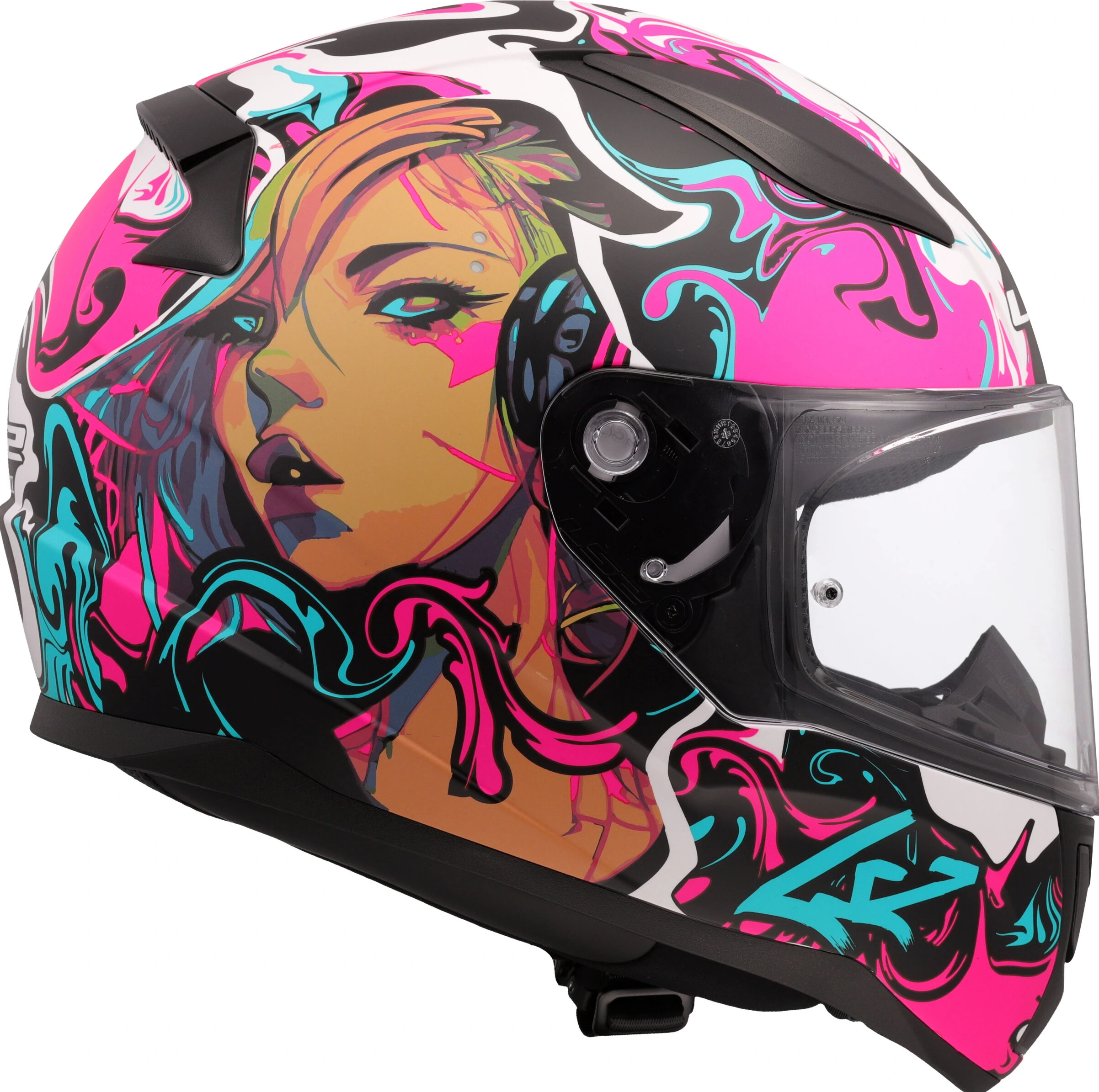 LS2 FF353 RAPID II CYBERG Helmet - Matt Purple Cyan, S