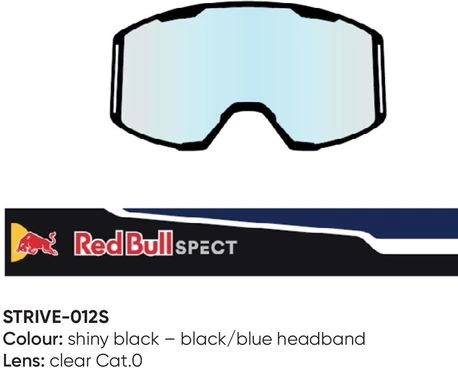 Spect Red Bull Strive MX Goggles Single lens Black/Blue clear