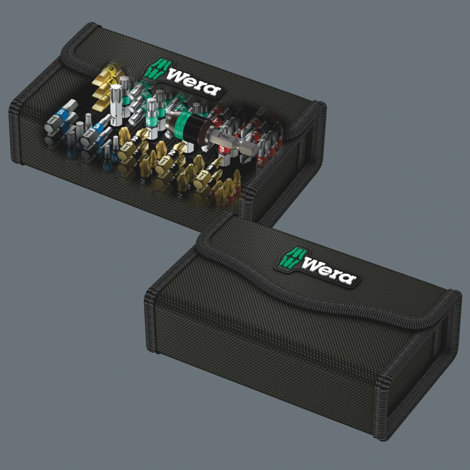 Wera bit assortment 60 pcs. and Rapidiaptor bit holder, Black