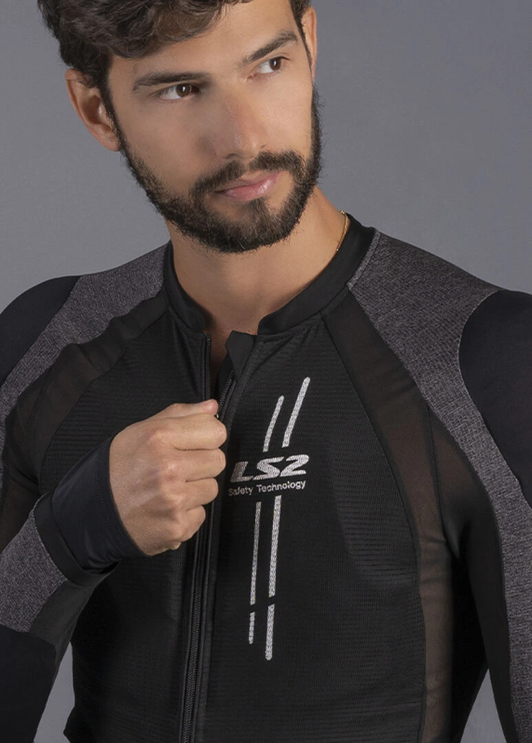 LS2 X-Armor Man Jacket - XS-S, Black Silver