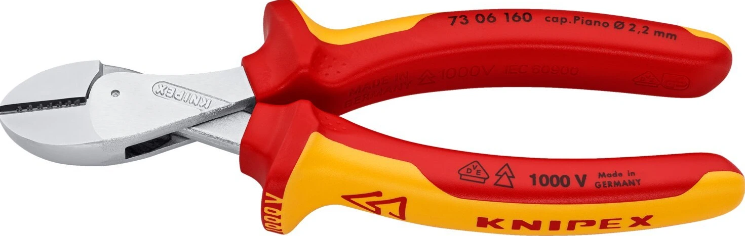 Knipex diagonal cutter X-cut 160mm VDE, Red, Chrome