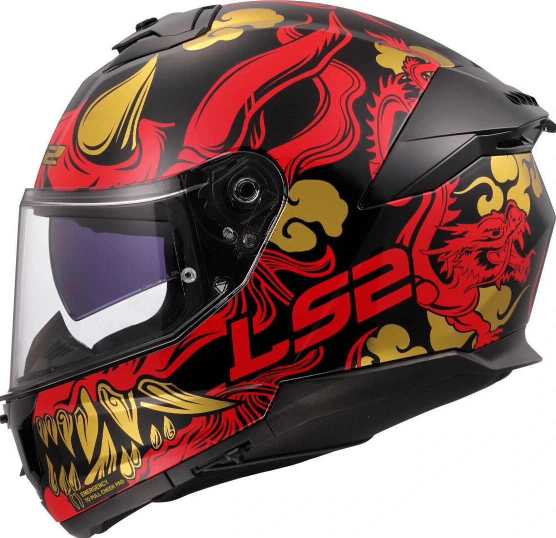 LS2 FF808 STREAM II DRAKO Helmet - Black Red, L
