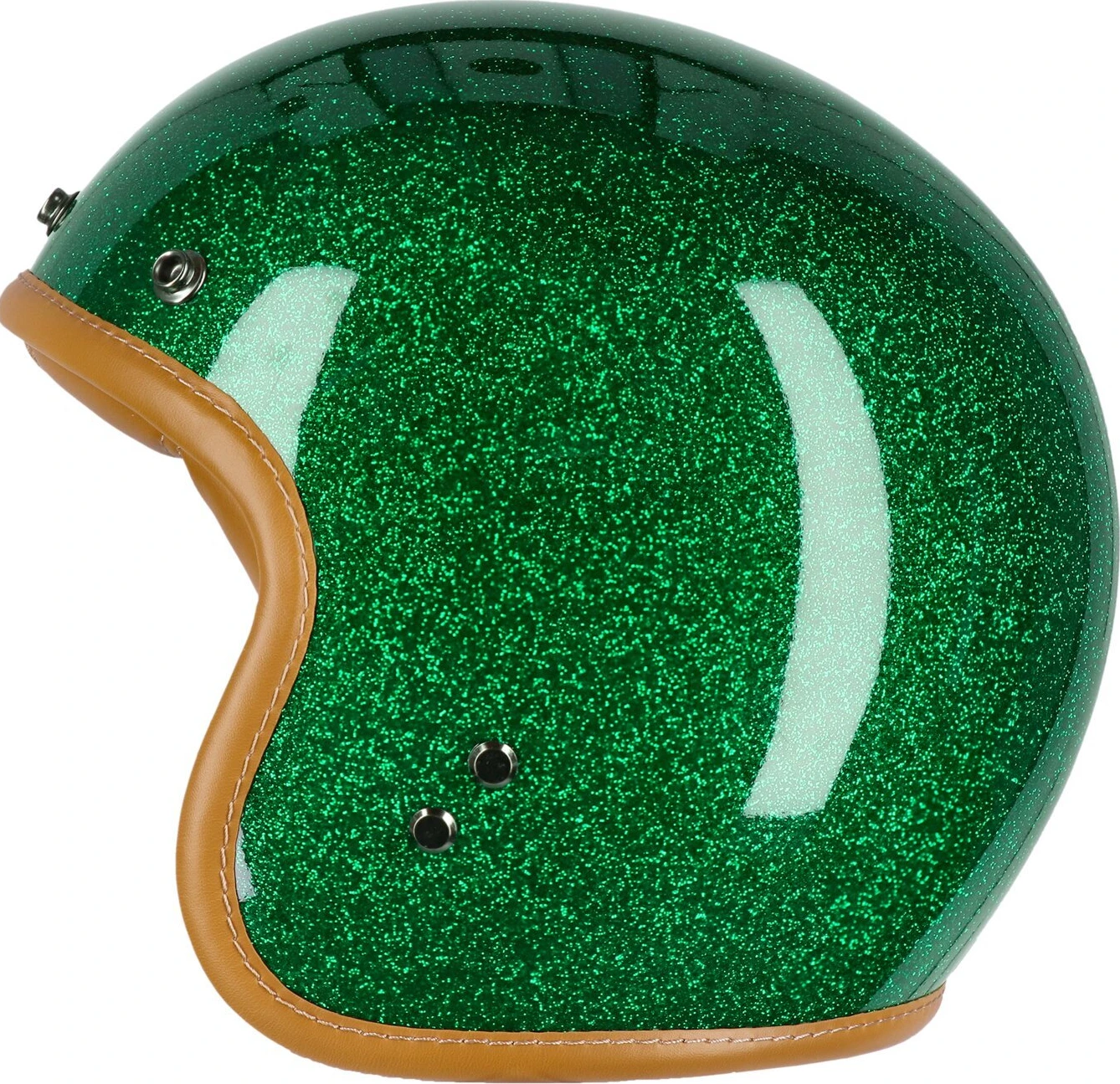 13 1/2 Skull bucket helmet Lucky clover, Green, M, Metal Flake