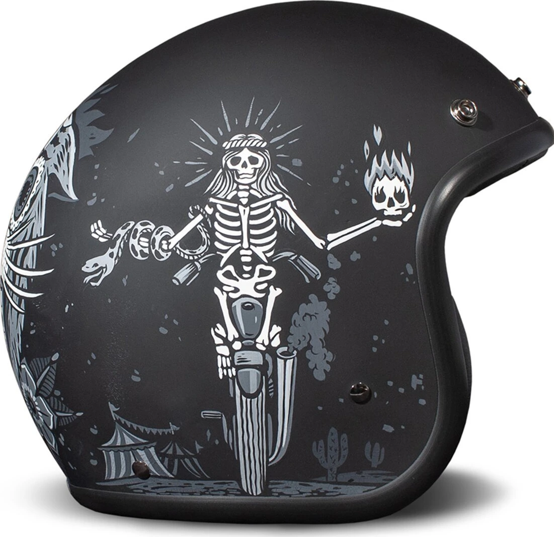 DMD Retro helmet, ghost rider Black, XS, Graphic