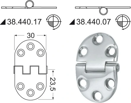SS hinge 47x30mm