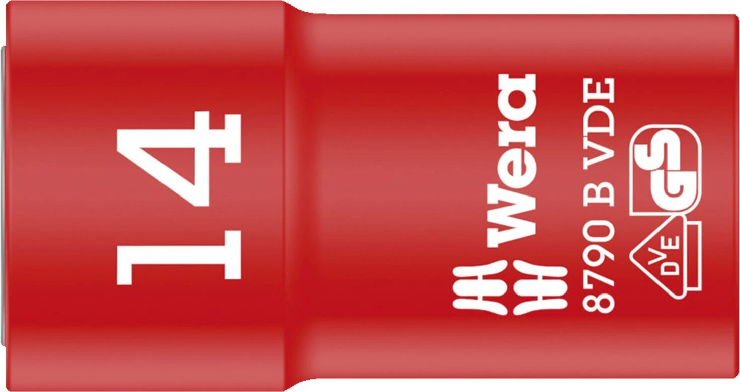 Wera Zyklop drive sockets 3/8" VDE 8790B, Red, 14 mm
