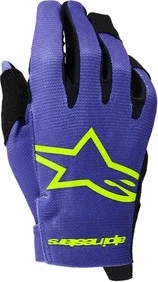Alpinestars Gloves Youth Radar Purple/Fluo Yellow, 2XS