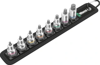 Wera socket belt with 3/8" drive Hex socket bits - US sizes