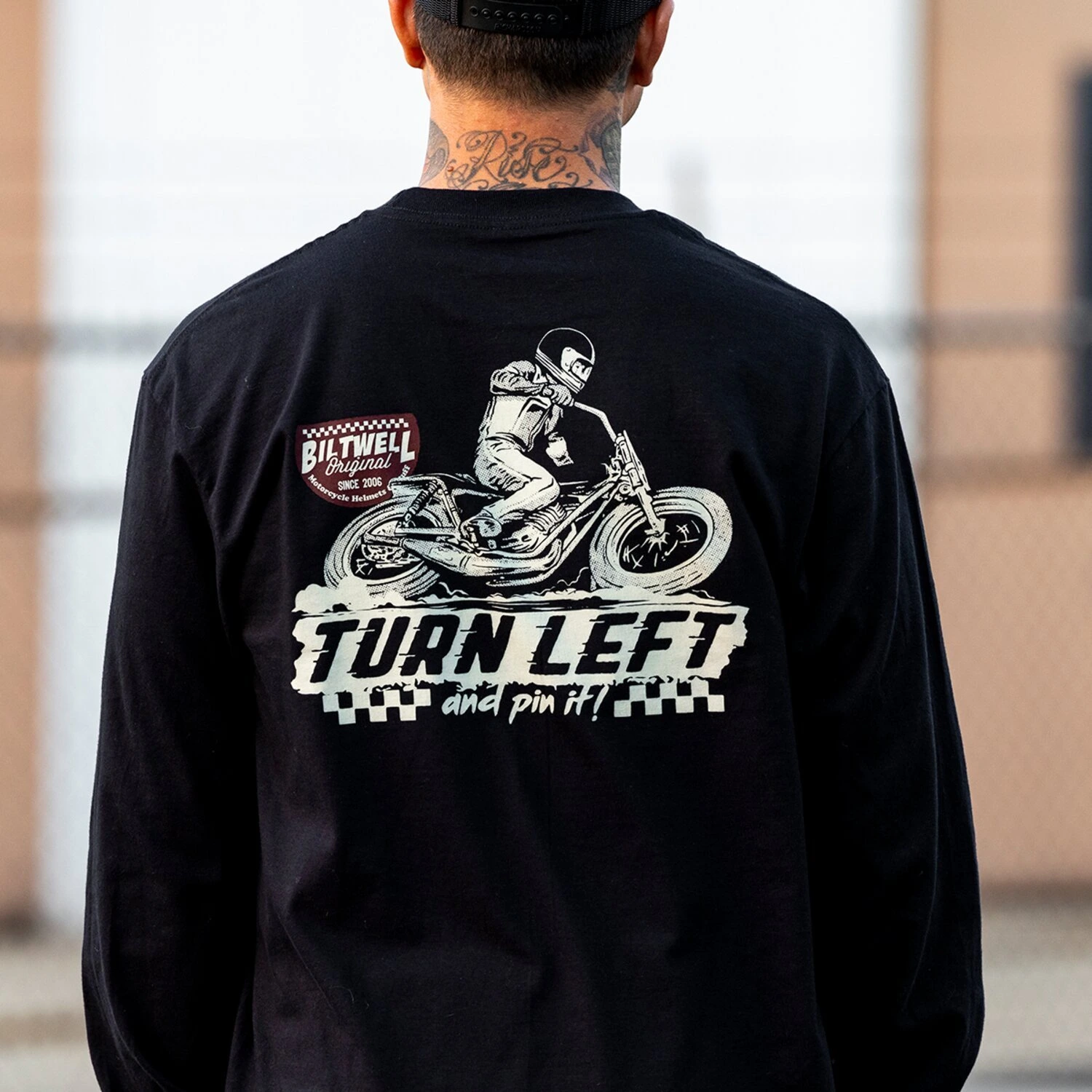 Biltwell Left turn long sleeve t-shirt, Black, S
