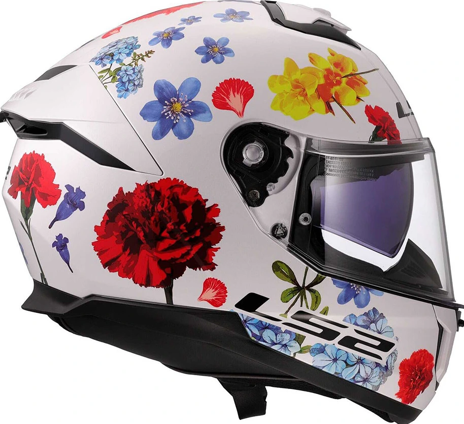 LS2 FF808 STREAM II FLOWERS Helmet - S, White