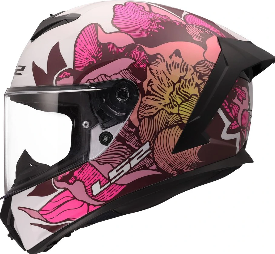 LS2 FF820 RAPID III POPPIES 2 Helmet - White Pink, M