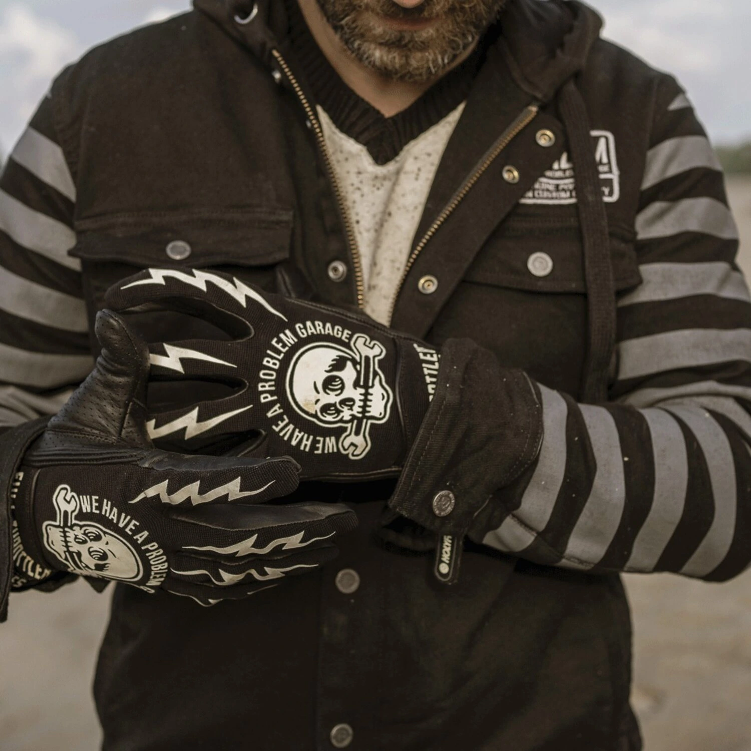 Holy Freedom Tools gloves, Black, white, L