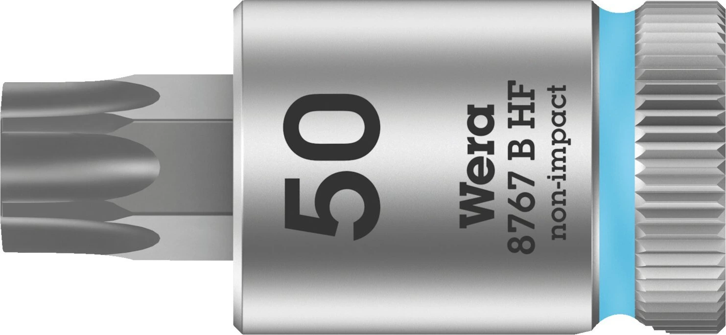 Wera Zyklop 3/8" Torx® socket bit TX50 with holding function, 38.5 mm, Chrome