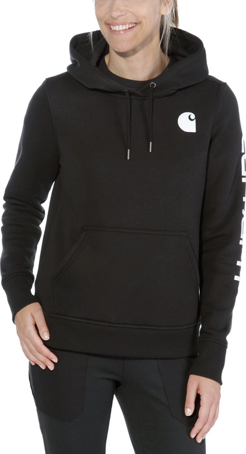 Carhartt Logo Sleeve female hoodie, Black, M