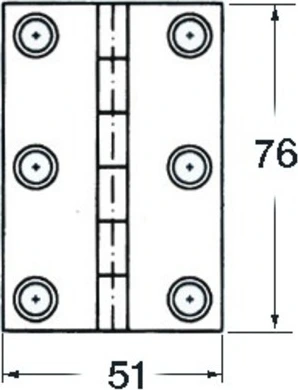 S.S blind hinge 76x51 mm rect