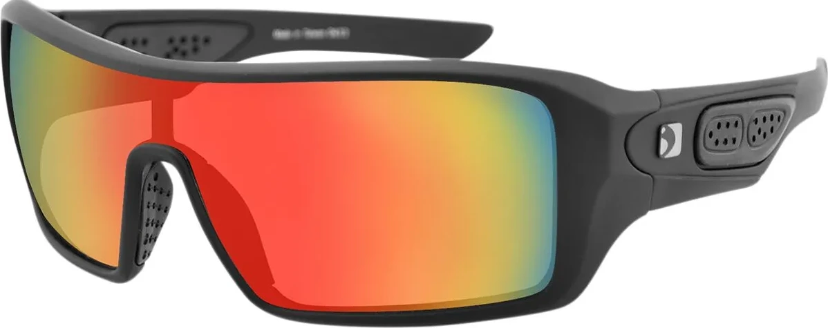 SUNGLASSES PARAGON BLACK W/ CRIMSON MIRROR LENS