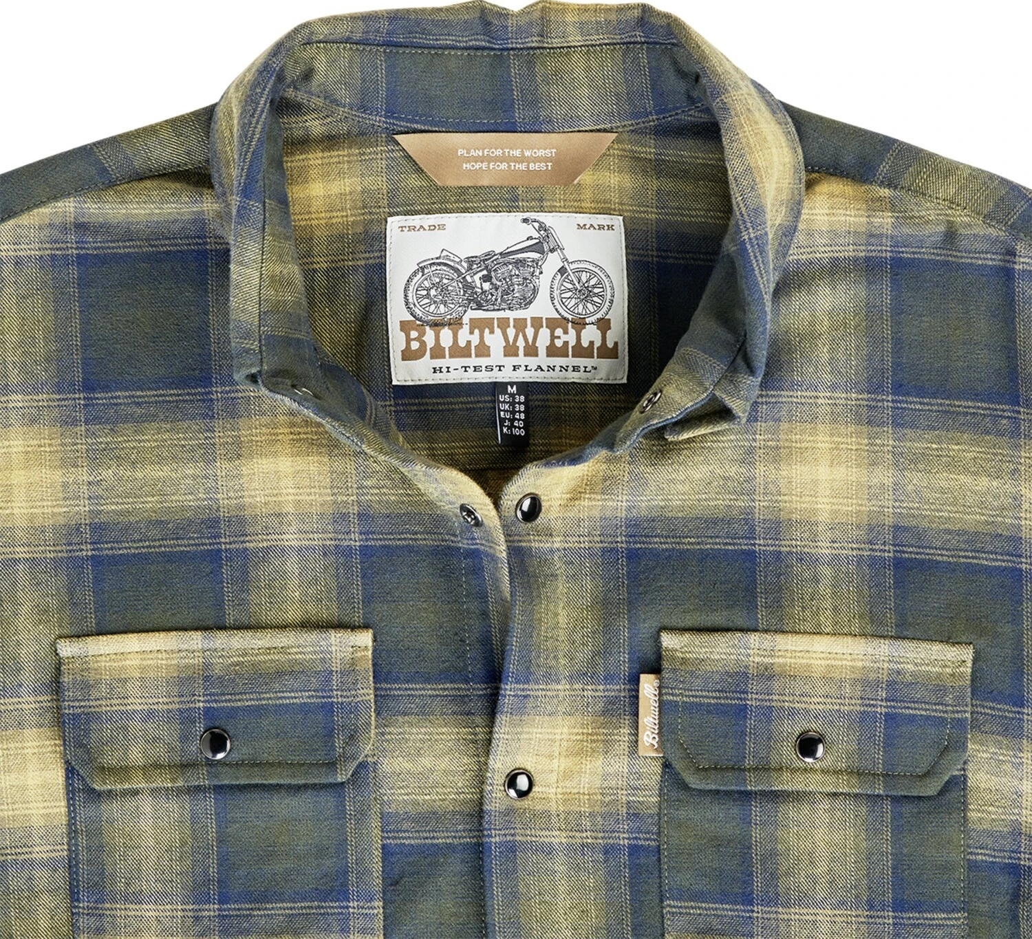 Biltwell Hi Test Flannel shirt, moss Green, S