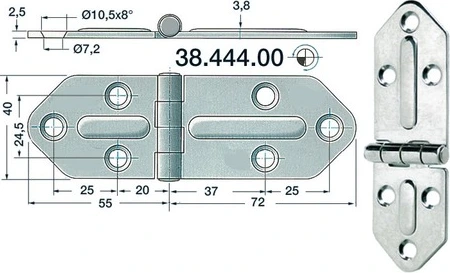 SS hinge Chromelux
