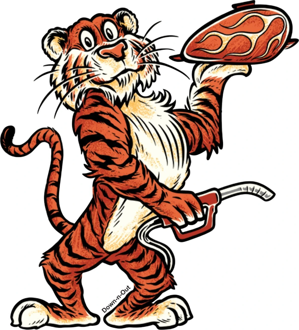 Down-n-Out Tiger in your tank sticker