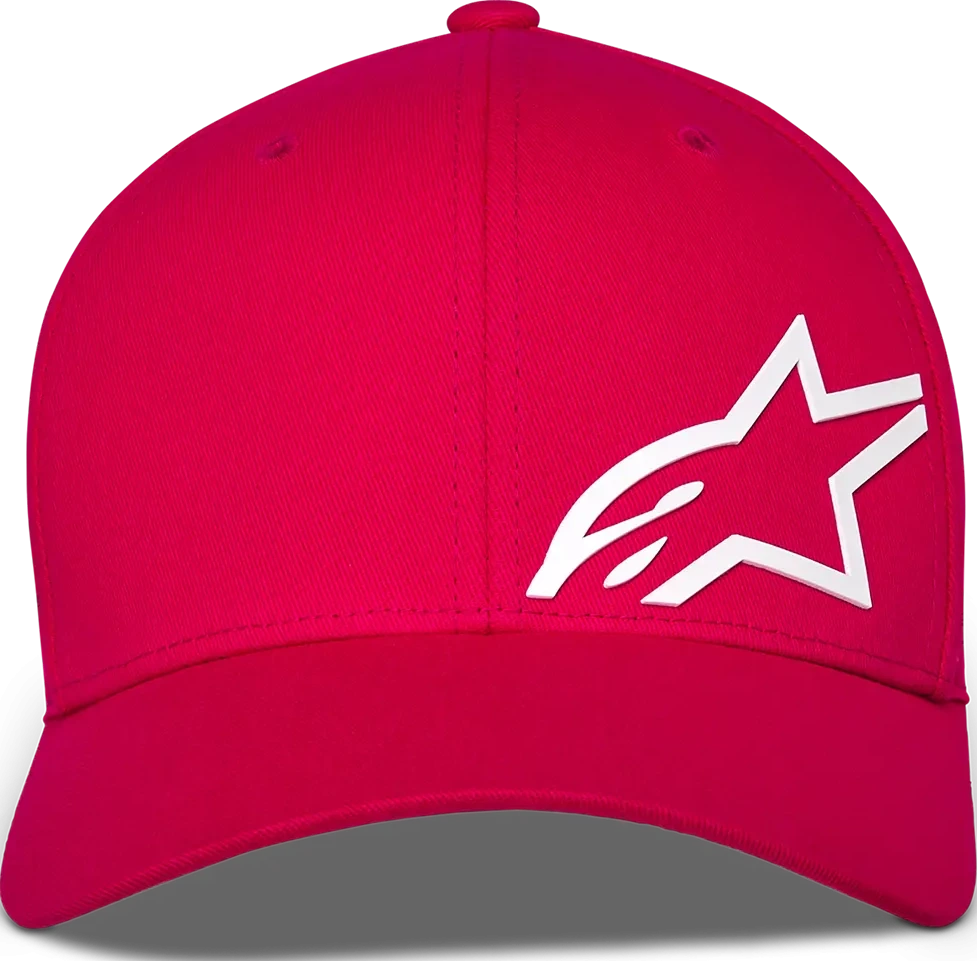 HAT CRV BILL CORP SHIFT MULTI RED S/M