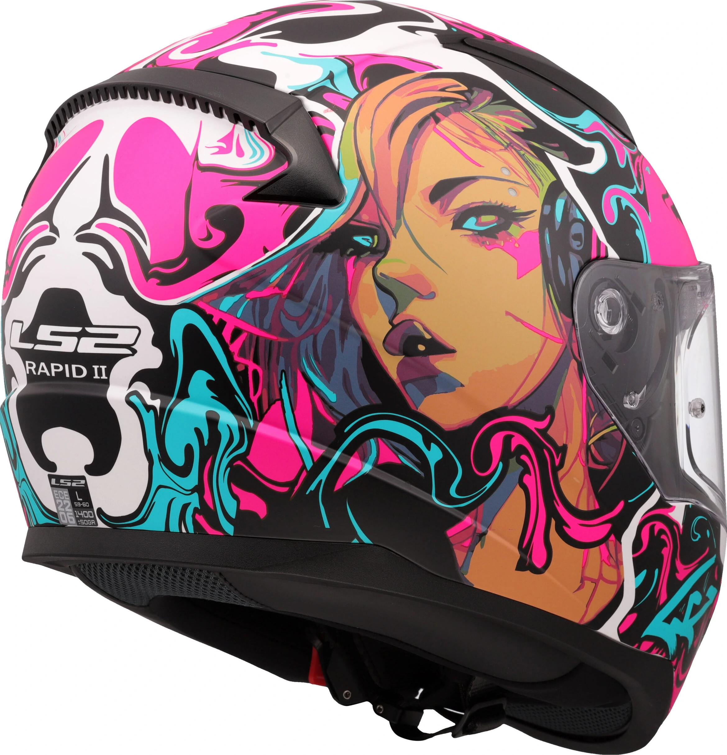 LS2 FF353 RAPID II CYBERG Helmet - Matt Purple Cyan, S