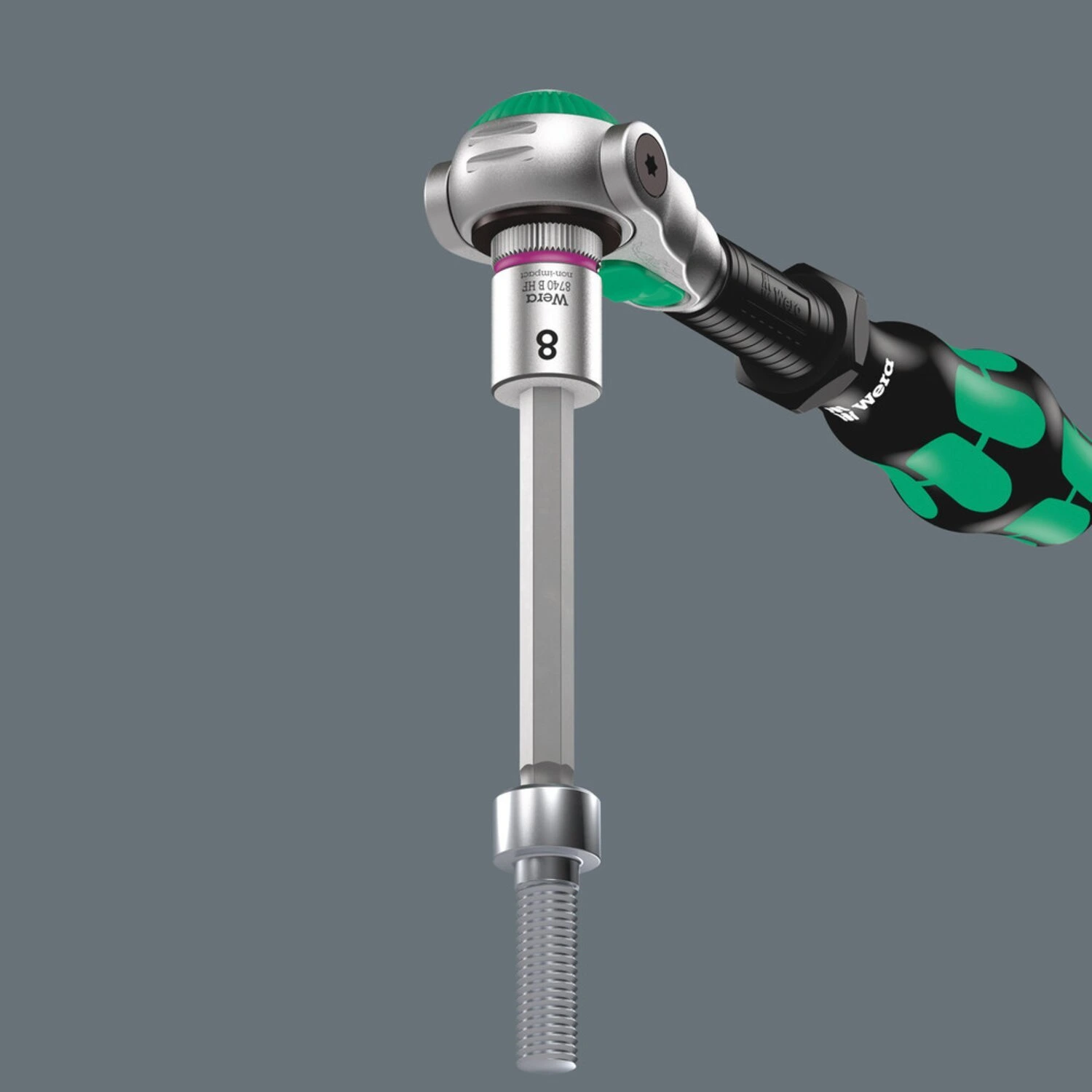 Wera extended 3/8" Hex socket bits - US sizes, 107 mm