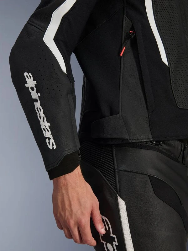 Alpinestars Leather Jacket GP Force v2 Airflow Black/White, 50