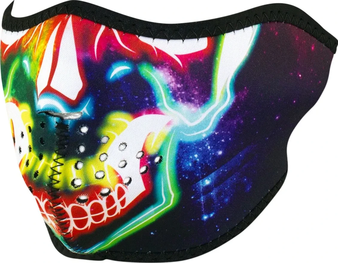 HALF MASK NEON SKULL