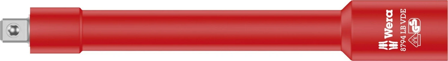 Wera Zyklop VDE extention bar long 3/8" drive. 166mm long, Red
