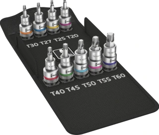 Wera Zyklop 1/2" drive Torx socket bit set holding function