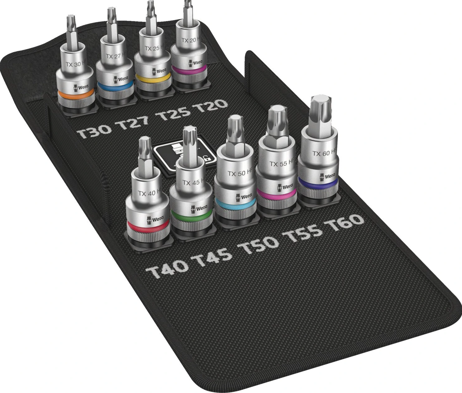 Wera Zyklop 1/2" drive Torx socket bit set holding function