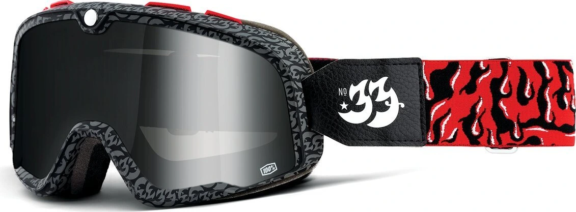 100% Barstow goggle House Ind. mirror silver lens, Black