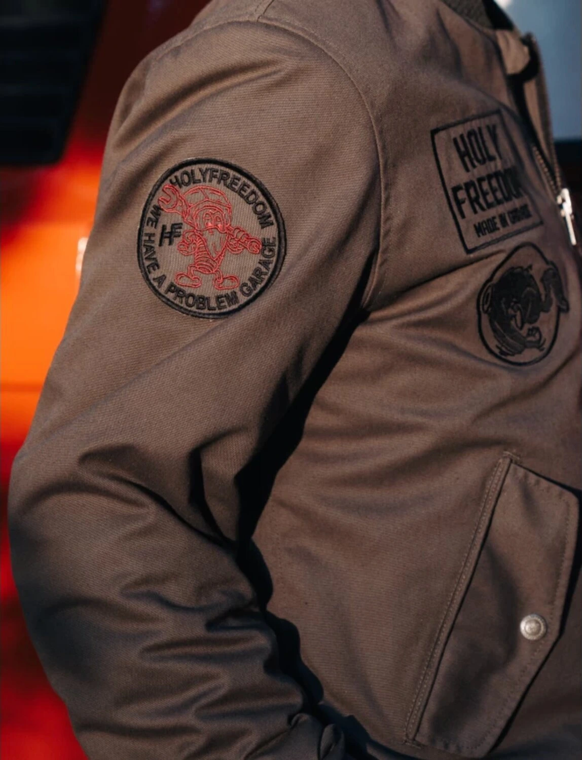 Holy Freedom Bomber jacket, Khaki, M