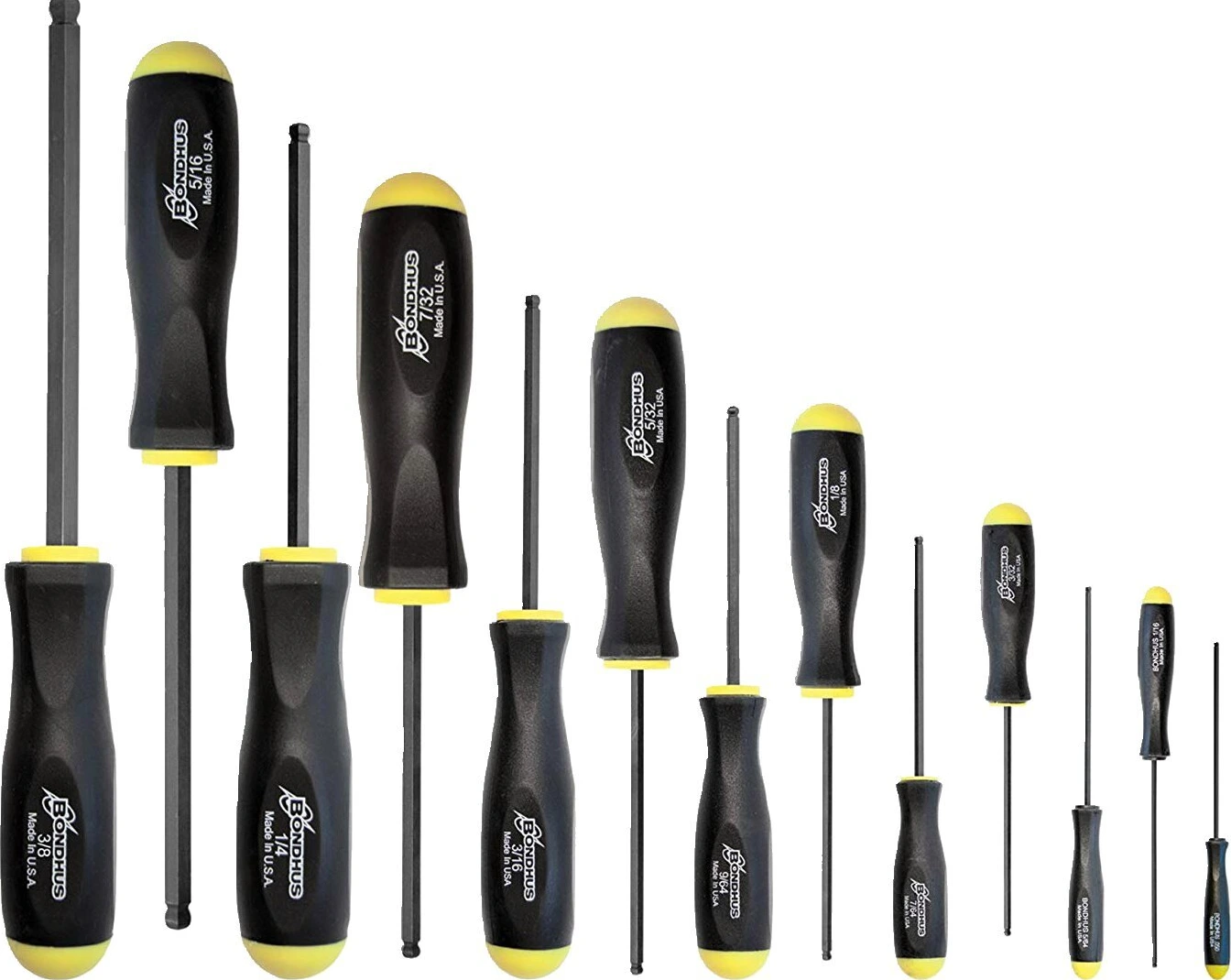 Bondhus, Hex ball-end allen screwdriver set US sizes, Black