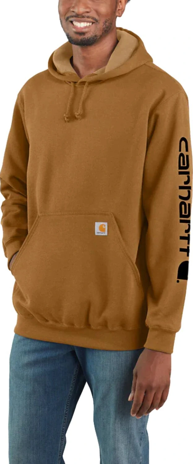 Carhartt Sleeve Logo hoodie, carhartt brown, 2XL
