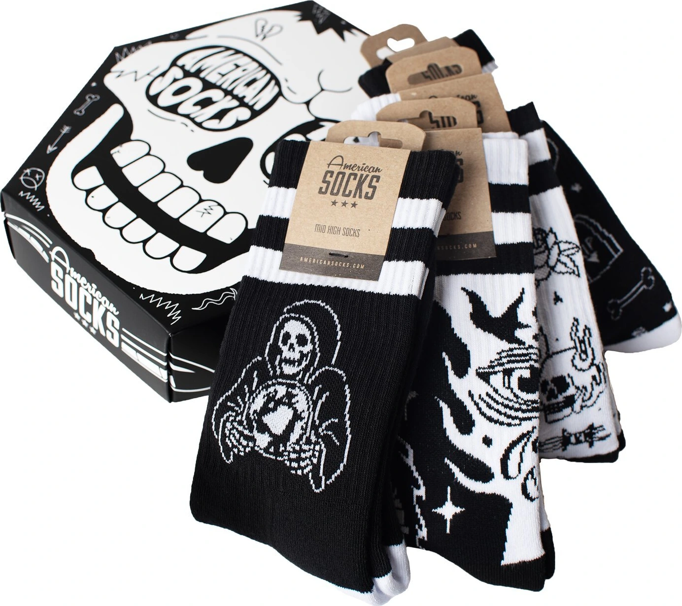 American Socks The Skull gift box, Multi-color, One size fits most