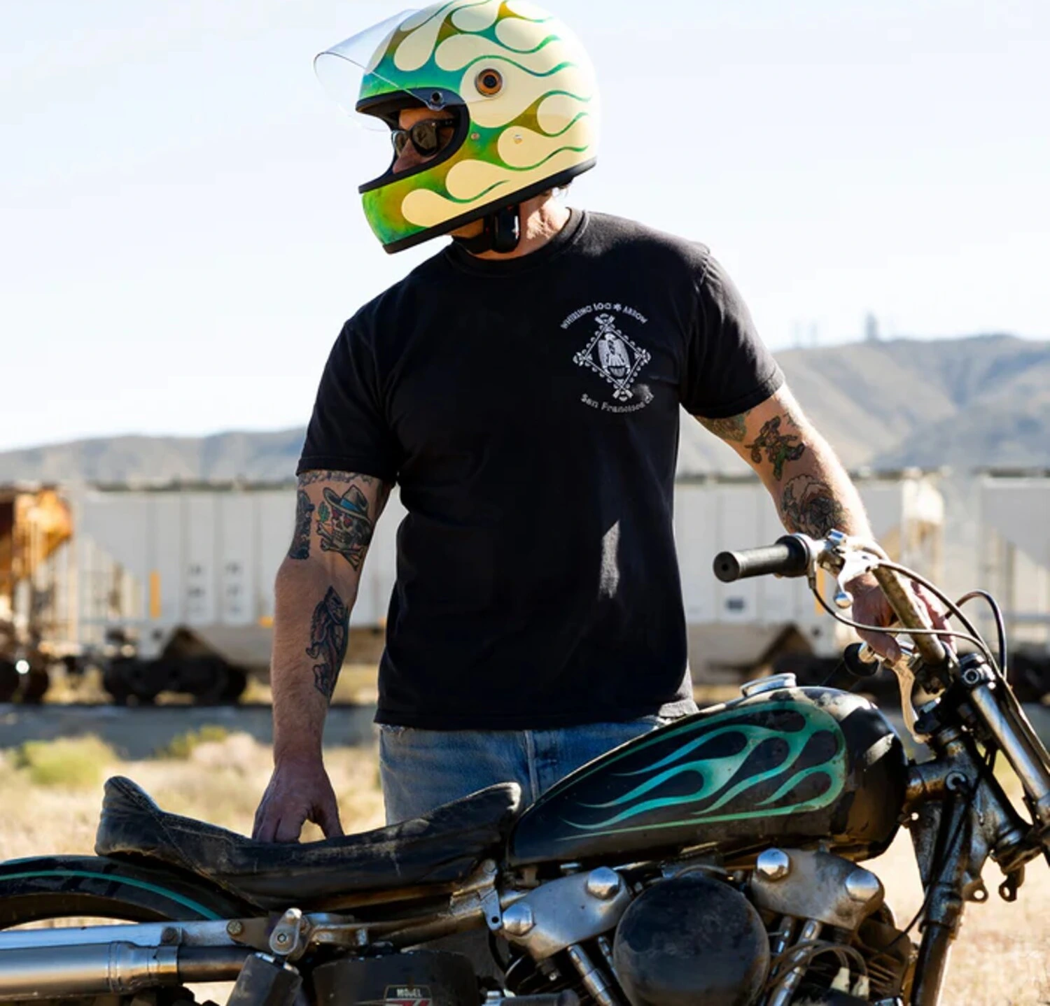 Biltwell Gringo S x Born Free collab helmet, Green, 2XL, Gloss
